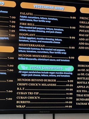 Menu  at 3 Mundos in Monterey