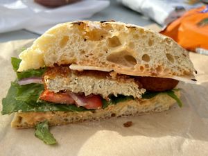 Vegan Chik’n Milanese  at 3 Mundos in Monterey