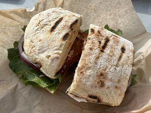 Vegan chik’n Milanese   at 3 Mundos in Monterey