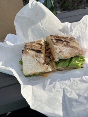 Vegan Chicken and baconn  at 3 Mundos in Monterey