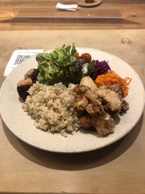 Soy meat karaage plate  at Micasadeco & Cafe in Kyoto