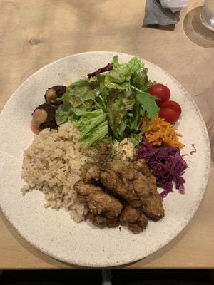 Soy meat  karaage plate   at Micasadeco & Cafe in Kyoto