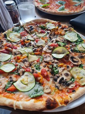Riccardo pizza with vegan cheese at Mister O1 in Coconut Grove