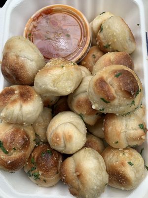 Garlic knots at Three Girls Vegan Creamery - Downtown in Guilford
