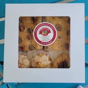 Vegan Focascia, vegan coconut lime muffins, vegan raspberry scones. at Three Girls Vegan Creamery - Downtown in Guilford