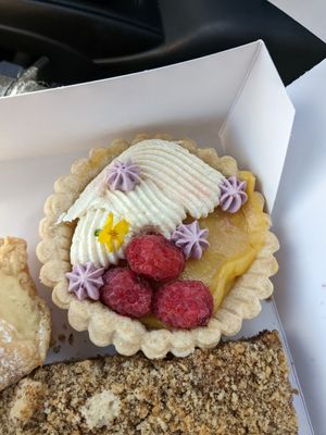 mango raspberry tart at Three Girls Vegan Creamery - Downtown in Guilford