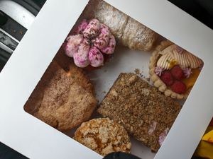 full box of goodies at Three Girls Vegan Creamery - Downtown in Guilford