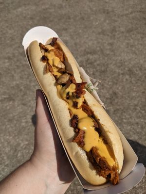 Philly cheese steak (seitan and mushroom) at The Vegan Habit in Hythe