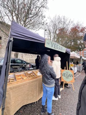 Stall at Rochester farmers market  at The Vegan Habit in Hythe