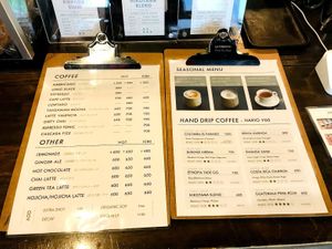 drink menu at Woodberry Coffee - Setagaya in Tokyo