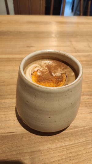 Black Latte Valencia (seasonal) at Woodberry Coffee - Setagaya in Tokyo