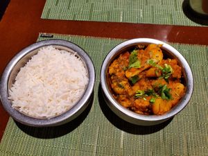 Alu Gobi and Basmati rice at Pongal - Midtown in New York City