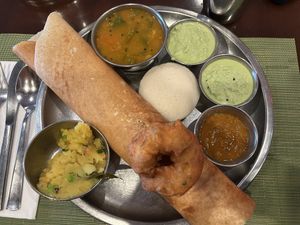 Lunch special with dosa  at Pongal - Midtown in New York City