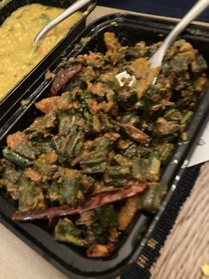 Bhindi masala  (okra)  at Bombay Street Food 2 in Washington