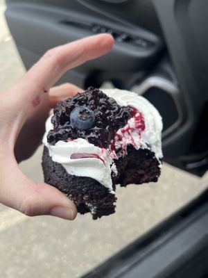 Blueberry Crean Chocolate donut!!  at The Donut GroVe in Orono