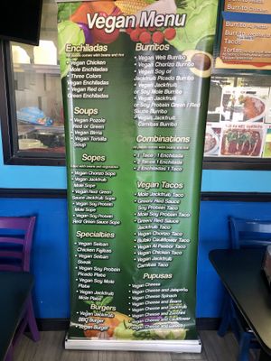 Vegan Menu at Mamicon's Vegan Mexican Restaurant in Northridge