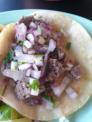 carne asada at Mamicon's Vegan Mexican Restaurant in Northridge
