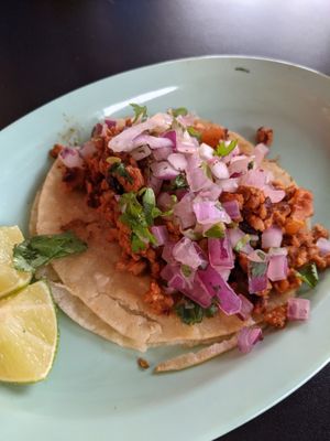 Al pastor taco 10/10 at Mamicon's Vegan Mexican Restaurant in Northridge