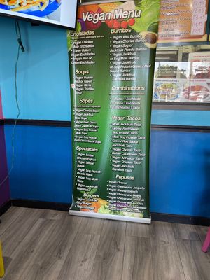 HUGE Vegan Menu!  at Mamicon's Vegan Mexican Restaurant in Northridge