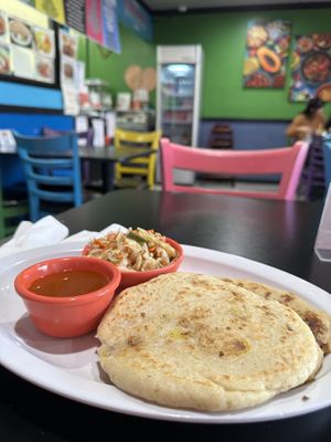 Revuelta pupusa and cheese and jackfruit pupusa   at Mamicon's Vegan Mexican Restaurant in Northridge