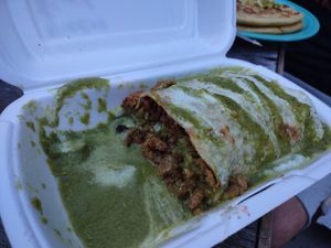 Verde Asada Burrito at Mamicon's Vegan Mexican Restaurant in Northridge