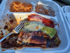 3 Enchilada Combo at Mamicon's Vegan Mexican Restaurant in Northridge