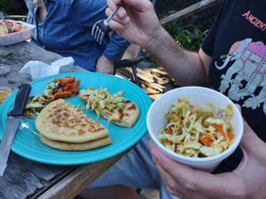 Pupusas at Mamicon's Vegan Mexican Restaurant in Northridge