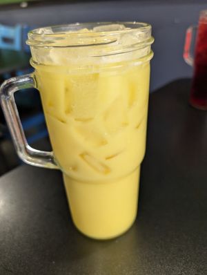 Pina colada at Mamicon's Vegan Mexican Restaurant in Northridge