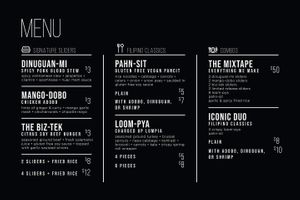 **not a comprehensive vegan menu, more options in store at Slide Thru #FAM in Norfolk