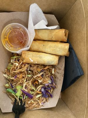 Iconic duo - vegan pancit and lumpia at Slide Thru #FAM in Norfolk