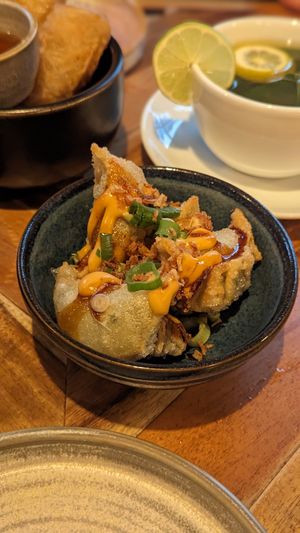 Crispy gyozas. So so good at Ahimsa in Munich