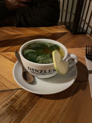 Ginger lemon mint tea (6,50€)  at Ahimsa in Munich
