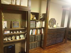 Seating area at Sui Cafe in Tokyo
