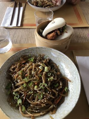 Tofu Katsu Bao and Vegan Sweet Potato Udon  at Handa in Padua