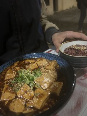 Mapo tofu with rice  at Handa in Padua