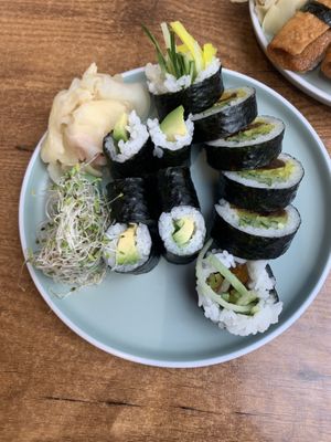avocado maki and pumpkin uramaki at Sushi Ken 49 in Warsaw