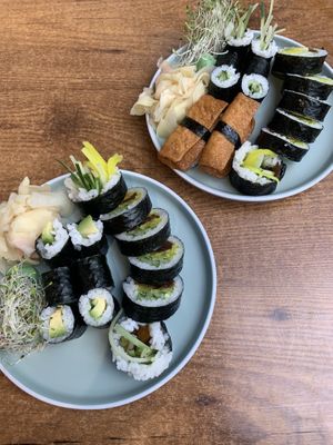 selection of vegan sushi at Sushi Ken 49 in Warsaw