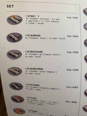 veggie menu at Sushi Ken 49 in Warsaw