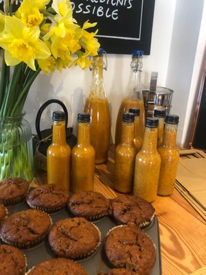Banana and salted caramel muffins at The Sundial Kitchen in Bristol