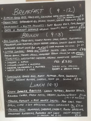 Menu at The Sundial Kitchen in Bristol