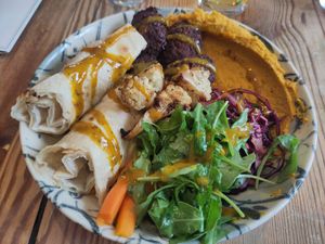 Falafel and salad lunch at The Sundial Kitchen in Bristol