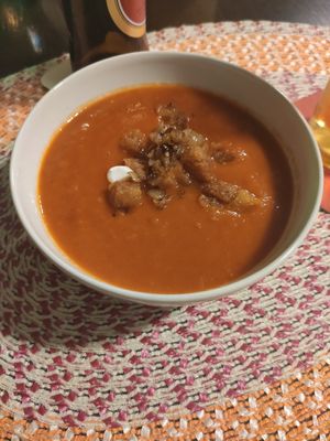 Paprikasuppe at Die Grüne Finca in Leverkusen