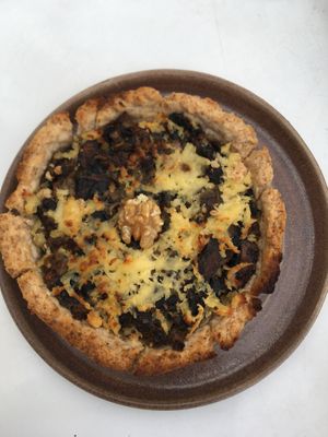 Spinach and portobello pie at Bioma in Buenos Aires