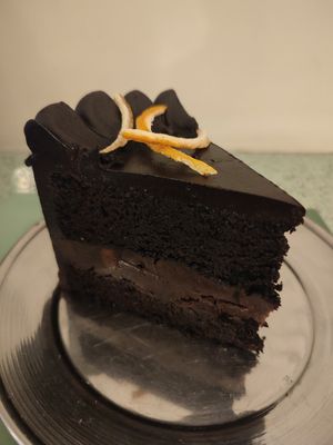 Black velvet cake - very heavy at Bioma in Buenos Aires