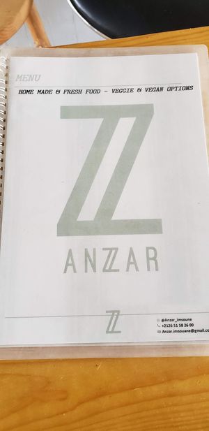 Menu at Anzar in Imsouane