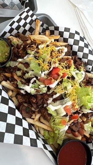 Seitan mushroom asada fries  at Vegan Vato in Albuquerque