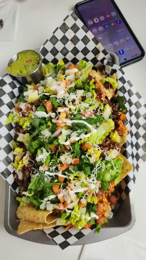 Loaded nachos at Vegan Vato in Albuquerque
