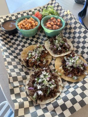 Jackfruit Birria + Impossible Tacos  at Vegan Vato in Albuquerque