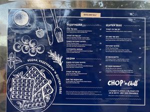 Breakfast menu   at Chop 'n Chill in South West Rocks