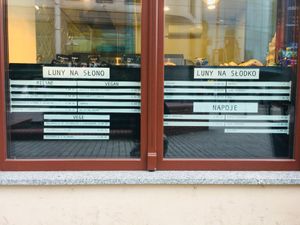 menu at Luna Covrigaria in Poznan